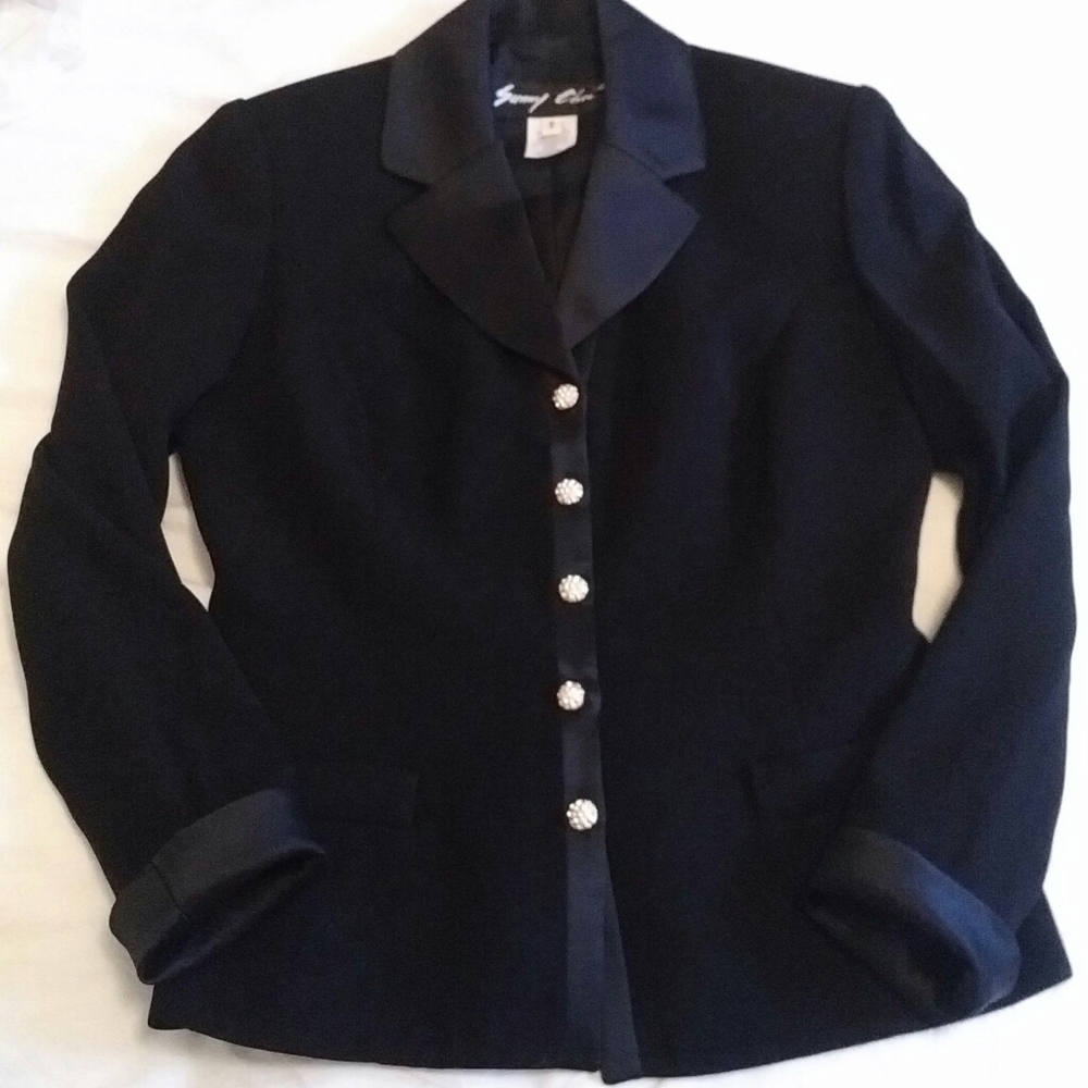 SUNNY CHOI - silk trim diamond button blazer